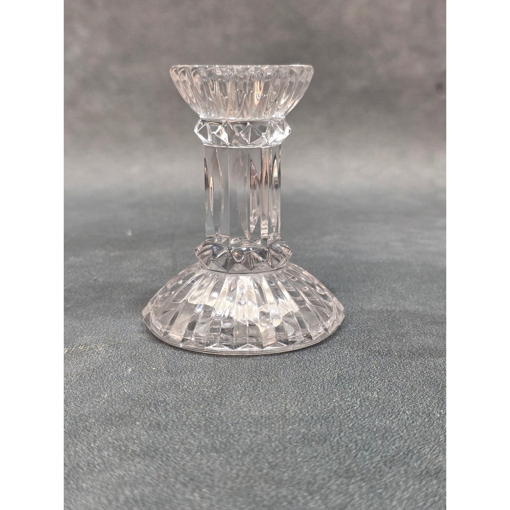 Mikasa Jubilation Crystal Candlestick Holder T 9967-339 Austria 4 Inch Hexagon